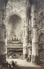 Albany E. Howarth, Cathedral Interior, etching, c.1916