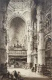 Albany E. Howarth, Cathedral Interior, etching, c.1916