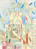 Maison Modern, Nuage, circa 1940, color by Jacques Maret, pencil and crayon, offered Mar 2020