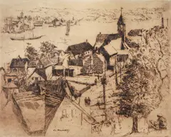 William Meyerowitz, Gloucester Harbor, engraving