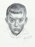 Portrait of David Garcia Flores by Alejandro Pardinas, charcoal on paper, offered Mar 2020