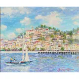 James Scoppettone, Amalfi Coast, oil on canvas, [approximate dimensions - canvas: 20" H x 24" W]