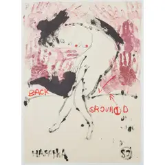 Michael Hafftka, Back, Ground, 1982, mixed media, ink wash and pen on paper, [ approximate dimensions -
