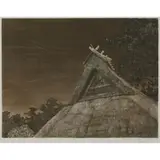 Tanaka Ryohei, Untitled (Thatched House at Dusk), 1983, etching, [approximate dimensions -