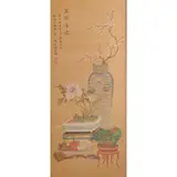 Jiang Tingxi, : 'Rank, Wealth, and Long Life', Framed Chinese Painting, Ink and color on silk