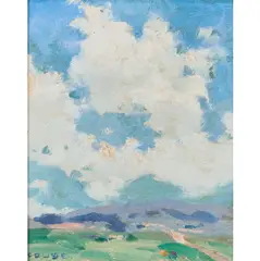 Taos, New Mexico by E. Irving Couse, 1926, oil on cardboard, [approximate dimensions - cardboard: 6" H x 5" W], offered Oct 2025