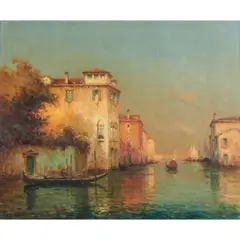 Joseph Antoine Bouvard, Evening Light, Venice, oil on canvas, [approximate dimensions - canvas: 18" H x 21 1/2" W]