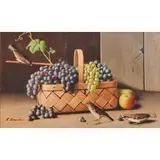 Grapes with Birds by Heinrich Brandes, oil on canvas, [approximate dimensions -, offered Oct 2025