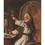 Eduard von Grützner, Monk with Glass of Wine