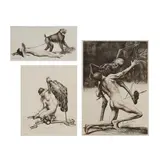Richard Müller, three etchings, (i) "Der dreiste Freier," (The Brazen Suitor) 1923, Gunther: 124, stamped signed lower right, and annotated in, graphite lower left; (ii) "Der Affe," (The Monkey) 1922, Gunther: 121, stamp