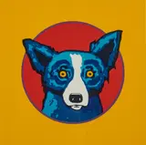 George Rodrigue, Bullseye Yellow, screenprint on wove paper, [approximate dimensions -