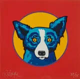 George Rodrigue, Bullseye Red, screenprint on wove paper, [approximate dimensions -