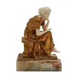 Else Fürst, Seated Woman, bronze on marble, [approximate dimensions - overall: 9 1/4" H x 6 3/4" W x 4 1/4" D]