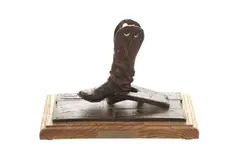 Bootjack and Boot, by Chas Weldon, bronze, offered Aug 2022