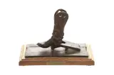 Bootjack and Boot, by Chas Weldon, bronze, offered Aug 2022