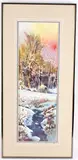 In this lot is an oil painting by Raleigh Kinney (American, born 1938-). This oil painting has a log cabin with purple by Raleigh Kinney, Original Watercolor, offered Aug 2022