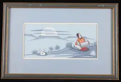 Untitled by Fred Beaver Original, gouache 1972, offered May 2022