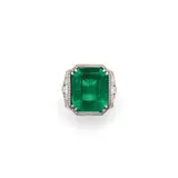 Emerald And Diamond Ring A Gold, Senza titolo