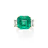 Emerald And Diamond Ring A Gold, Senza titolo