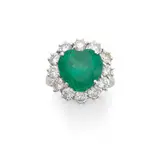 Emerald And Diamond Ring A Gold, Senza titolo