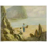 Nikolai Andreevich Psunenko, attivo a Mosca 1928 / Artista sulla spiaggia / Firmato N Psunenko in basso a sinistra, oil on canvas