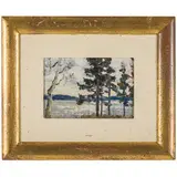 Astrakhan, 1913 - 2002 / Paesaggio fluviale by Sergei Nikolaevic Shomin, oil on cardboard, offered Jul 2024