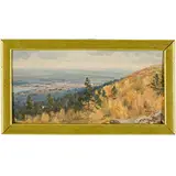 Vasiliy Yakovlevich Laptev, Chelyabinsk, 1918 - 1995 / Nei sobborghi di Zlatoust / Firmato V Laptev e datato 1952 in basso a destra, oil on cardboard