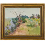 Sergiy Fedorovich Shishko, Nosivka, 1911 - Kiev, 1997 / Veduta di Sednev con il fiume Snov / Firmato Shishko e datato 63 n basso a destra
