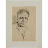 1921 - 1980 / Ritratto d'uomo / Ritratto di giovane / Ritratto d'uomo con occhiali / Ritratto d'uomo con colbacco / Firmato Melentjev O G, Sverdlovsk sul retro by Oleg Germanovich Melentjev, pencil on paper, offered Jul 2024