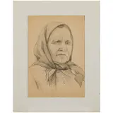 1921 - 1980 / Ritratto di signora / Ritratto d'uomo / Ritratto d'uomo con barba / Ritratto di bambina / Firmato Melentjev O G, Sverdlovsk sul retro by Oleg Germanovich Melentjev, pencil on paper, offered Jul 2024