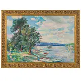 Kyiv, 1902 - 1966 / Le barche sul Dnepr / Firmato I Shtilman e datato 57 in basso a destra by Ilya Nisonovich Shtilman, oil on canvas, offered Jul 2024