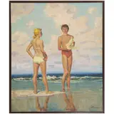 Aleksandr Petrovich Tarasenko, Krasnopolie, 1918 - 1994 / Ragazzi sulla spiaggia / Firmato A Tarasenko in basso a destra, oil on canvas