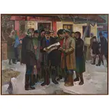 Bogoroditsk, 1917 - 2001 / Lettura della gazzetta / Firmato V Tokarev in basso a destra by Vyacheslav Vasilyovych Tokarev, oil on canvas, offered Jul 2024