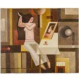 Odessa, 1927 - 1999 / Donna allo specchio / Firmato Vlasov in basso al centro by Volodymyr Grygorovych Vlasov, oil on canvas, offered Jul 2024