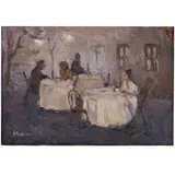 Nikolai Andreevich Psunenko, attivo a Mosca 1928 / L'attesa / Firmato N Psunenko in basso a sinistra, oil on canvas