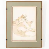 Figura femminile seduta by Luca Cambiaso, Penna e acquarello su carta, offered Sep 2024