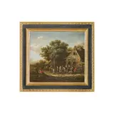 Barend Gael, Allegra compagnia davanti a una locanda di paese / Firmato B Gael in basso a destra, oil on canvas