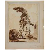 Figura di soldato by Jacques Francois Joseph Swebach des Fontaines, Penna e inchiostro su carta, offered Sep 2024