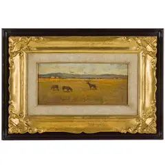 Livorno, 1866 - 1942 / Paesaggio maremmano / Firmato Gio Bartolena in basso a sinistra by Giovanni Bartolena, oil on tavoletta, offered Sep 2024