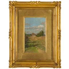 Luigi Gioli, San Frediano a Settimo, 1854 - Firenze, 1947 / Scorcio di campagna a Fauglia / Firma L Gioli, titolo e data Luglio 1879 sul verso, oil on tavoletta