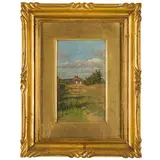 Luigi Gioli, San Frediano a Settimo, 1854 - Firenze, 1947 / Scorcio di campagna a Fauglia / Firma L Gioli, titolo e data Luglio 1879 sul verso, oil on tavoletta