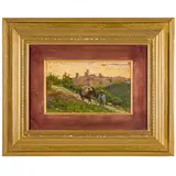Luigi Gioli, San Frediano a Settimo, 1854 - Firenze, 1947 / Paesaggio toscano con viandante / Firmato L Gioli in basso a sinistra, oil on panel
