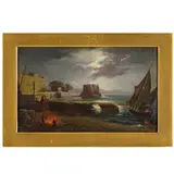 Salvatore Fergola, Napoli, 1799 - 1874 / Marina notturna / Tracce di firma in basso a destra