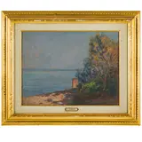 Raffaello Gambogi, Livorno, 1874 - 1943 / Veduta costiera / Firmato Raffello Gambogi in basso a destra