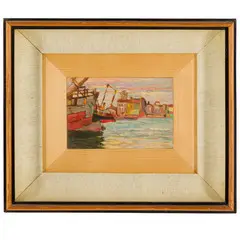 Livorno, 1858 - 1939 / Il Mastio di Matilde, Porto di Livorno / Firmato Ulvi Liegi in basso a sinistra by Ulvi Liegi, oil on tavoletta, offered Sep 2024