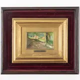 Federico Andreotti, Firenze, 1847 - 1930 / Paesaggio primaverile a Vallombrosa / Firmato F Andreotti in basso a sinistra, oil on tavoletta