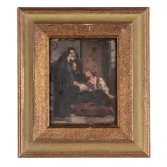 Bartolomeo Giuliano, Susa, 1825 - Milano, 1909 / Abbandonata / Monogramma BG in basso a destra, oil on canvas applicata on cardboard