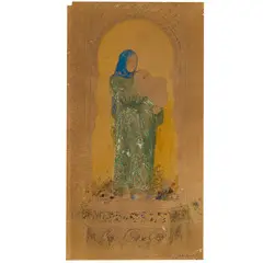 Domenico Morelli, Napoli, 1826 - 1901 / Madonna con Bambino / Firma Domenico Morelli e dedica in basso a destra, mixed media on paper