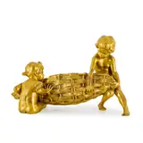 Raoul François Larche, Saint-André-de-Cubzac, 1860 - Parigi, 1912 / Gioco di bambini con cesta / Firmato Raoul Larche sul cesto, timbro Siot, Paris sul fondo