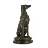 Antoine-Louis Barye, Parigi, 1796 - 1875 / Cane seduto / Firmato Barye sulla base, bronze